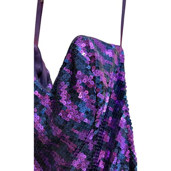 Alyce Designs Size 10 Purple & Black Sequined Sleeveless Dress - Picture 3 of 7